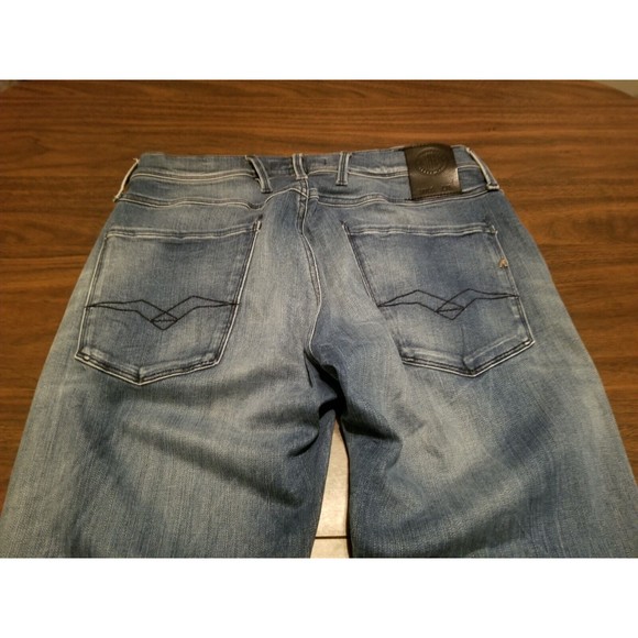 Replay Anbass Jeans Men's 31x34 Medium Blue Wash Stretch Faded Denim (32×34.5) - Picture 4 of 6